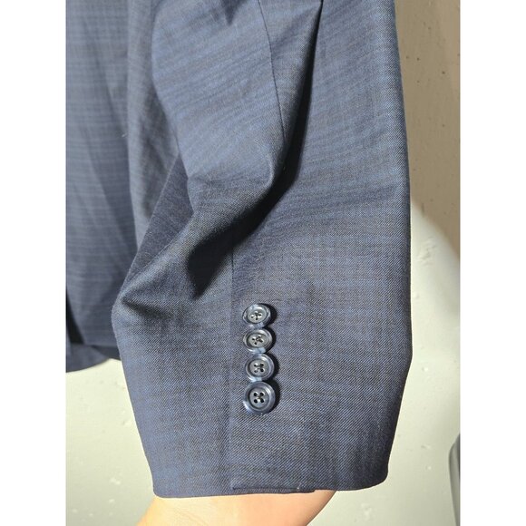 Oak Hill Perfect Fit Blue Plaid Sports Coat Size 56L Long Jacket Blazer Preppy - Picture 9 of 12
